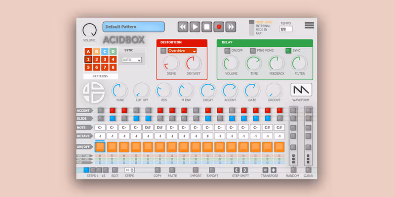 Interface of AcidBox V2 by Audio Blast