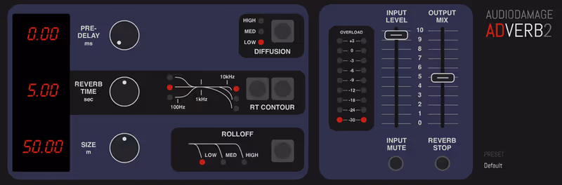 Interface of ADverb2 by Audio Damage