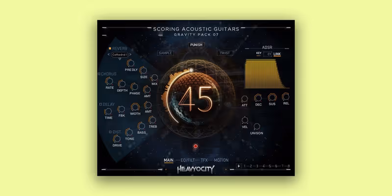 Interface of Scoring Acoustic Guitars by Heavyocity