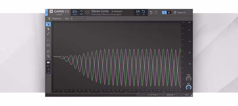 Interface of Carve EQ by Kilohearts