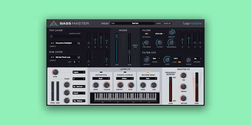 Interface of Bass Master by Loopmasters Plugins