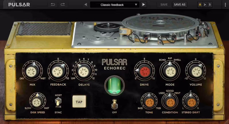 Interface of Echorec by Pulsar Audio
