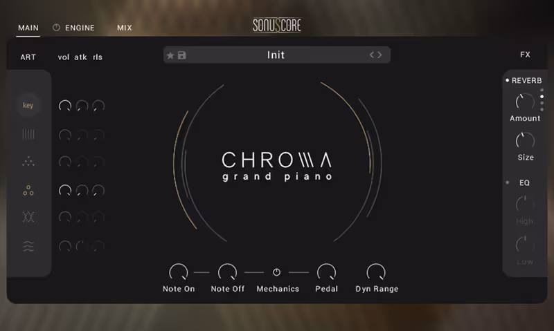 Interface of CHROMA – Grand Piano by Sonuscore